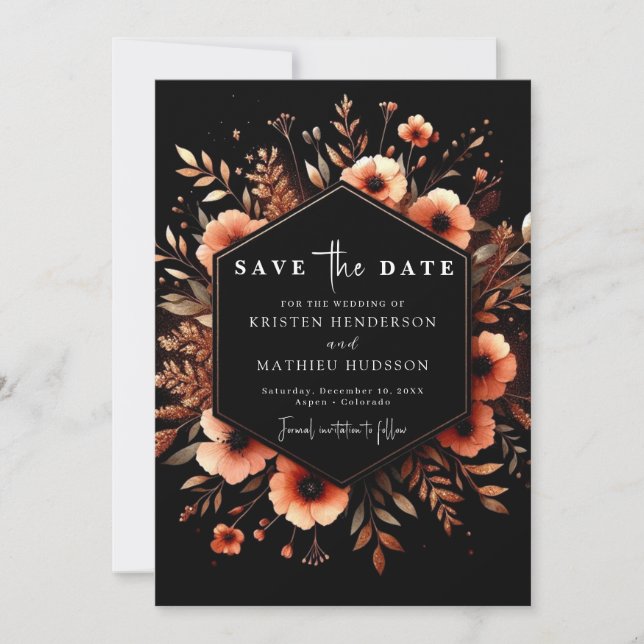 Rustikale Moderne Terracotta Wedding Save The Date (Vorderseite)