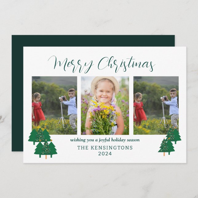 Rustikale Moderne Weihnachten 3-Foto (Vorne/Hinten)