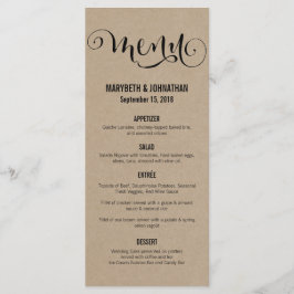 Rustikale Moderne wir machen Script Wedding Menu C Menükarte