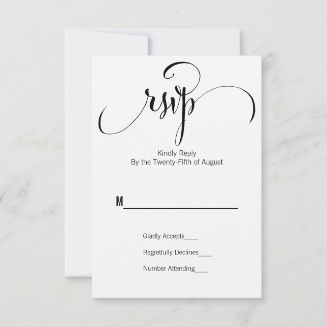 Rustikale Moderne wir machen Script Wedding RSVP C Karte (Vorderseite)