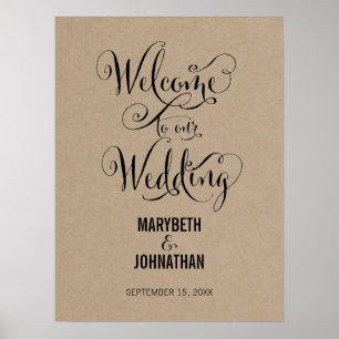 Rustikale Moderne wir schreiben Hochzeit Begrüßung Poster