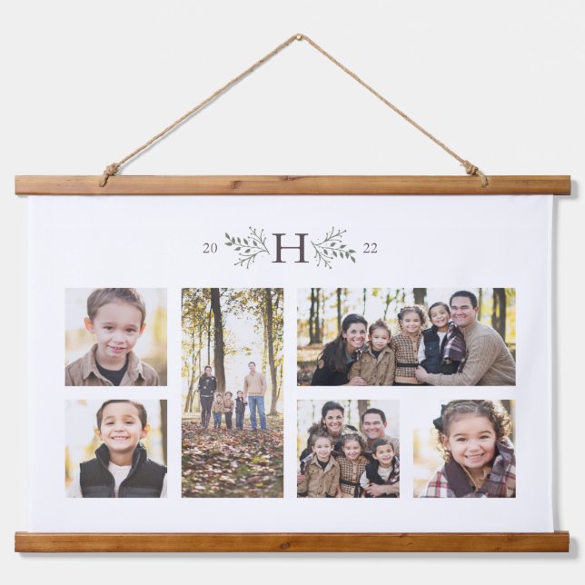 Rustikale Monografie mit sechs Fotos Wandteppich Mit Holzrahmen (Vorne)
