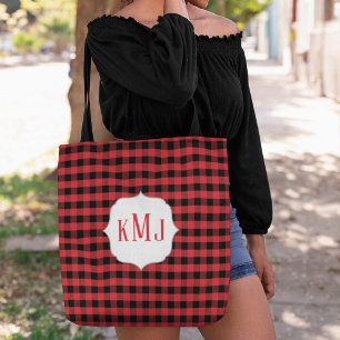 Rustikale Monogram Buffalo Karo Custom Tasche