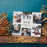 Rustikale Monogramm-6-Foto-Collagen-Familie Schwar Fotoplatte<br><div class="desc">Eine Collage von sechs Fotos umgibt eine einfache anfängliche und rustikale Zweige zusammen mit einem Namen und einem Jahr. Mit seinem einfachen Schwarz-Weiß-Farbschema macht er ein großartiges Geschenk. Die Highlights Ihres Jahres,  die besten aus Ihrem Foto Shooting,  Enkelbilder,  Hochzeitsfotos und mehr auf diesem Display.</div>