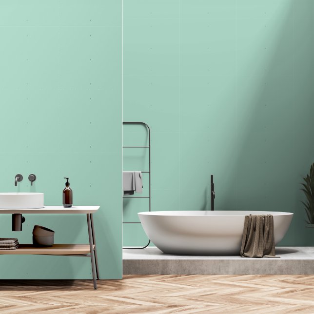 Rustikale Monogramm Blau Aquamarin Tapete (Badezimmer)