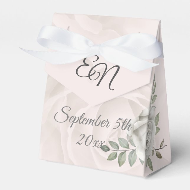 Rustikale Monogramm Blume Hochzeit Geschenkschachtel (Vorderseite)