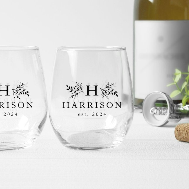 Rustikale Monogramm einfache Anfangsbezeichnung sc Weinglas Ohne Stiel (Von Creator hochgeladen)