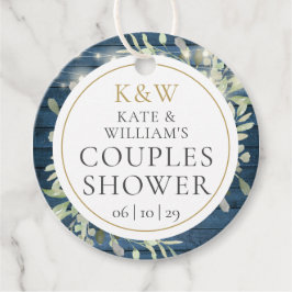 Rustikale Monogramm Grünpaare Polterabend Geschenkanhänger