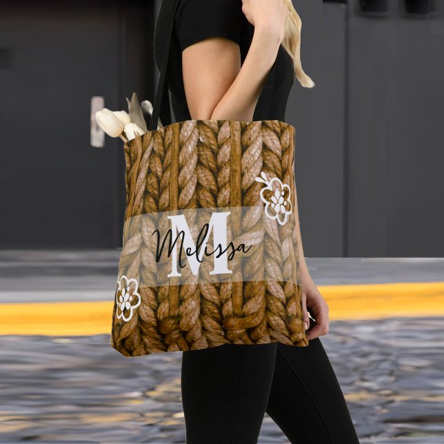 Rustikale Monogramm-Totbeutel | Ihr Geschenk Tasche (Monogram | Birthday present Mum | Bridesmaid gift Tote Bag)