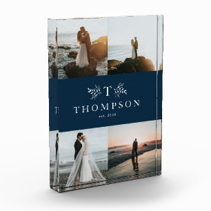 Rustikale Mononogramm-Marinebrause Fotoblock