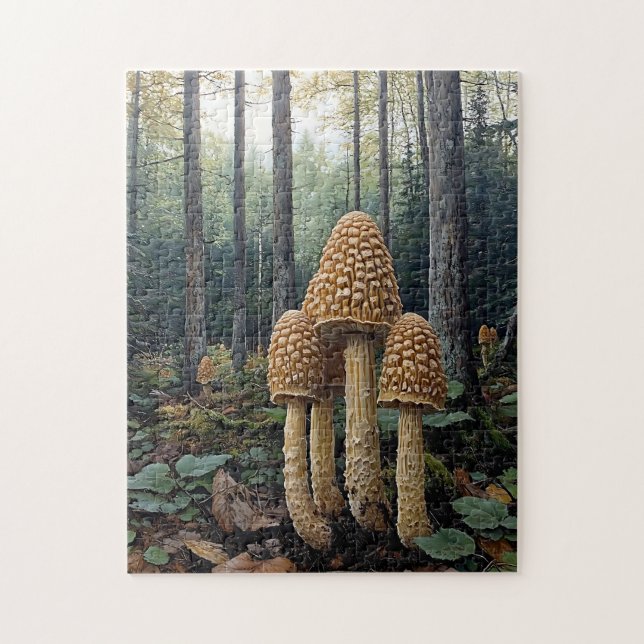 Rustikale Morel Mushrooms Illustration (Vertikal)
