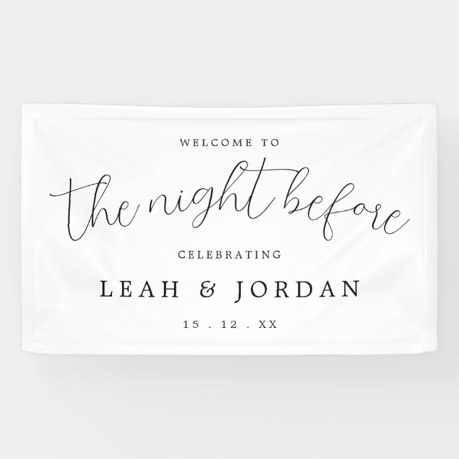 Rustikale Nacht vor Hochzeit Probe Dinner Banner (Horizontal)
