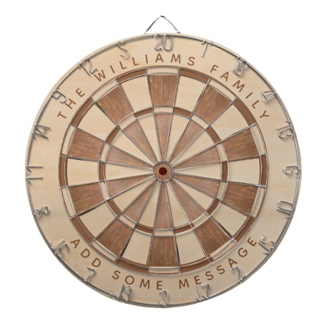 Rustikale Namensmeldung Brown Wood Classic Dartscheibe (vorne)