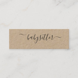 Rustikale natürliche einfache schlichte mini visitenkarte