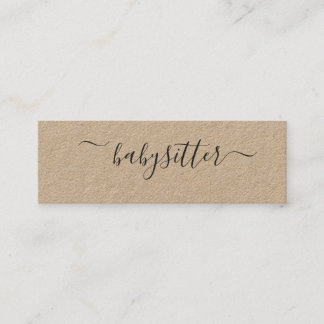 Rustikale natürliche einfache schlichte mini visitenkarte