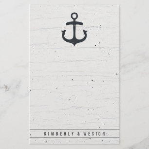 Rustikale nautische Hochzeitsstationery Notizpapie Briefpapier