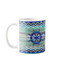 Rustikale Navy Blue Coastal Decor Ship Wheels