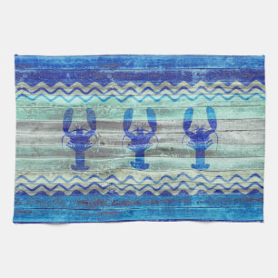 Rustikale Navy Blue Coastal Dekoration Kinderstube Küchentuch