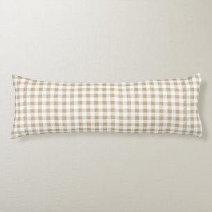 Rustikale neutrale Beige Gingham Kariert Seitenschläferkissen