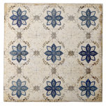 Rustikale neutrale blaue Keramik Fliese<br><div class="desc">Rustikale Imitate-Textur in neutralen Farben und marineblaue Vintage Muster schaffen ein Bauernhaus und Hütte Dekor Keramik Fliesen. 100% Kundenzufriedenheit mit "Zazzle" jeden Tag.</div>