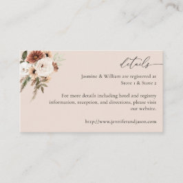 Rustikale neutrale Boho Blumendetails S2- Beige Begleitkarte