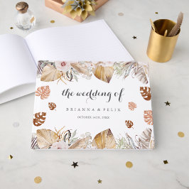 Rustikale neutrale Boho-Hochzeit Gästebuch