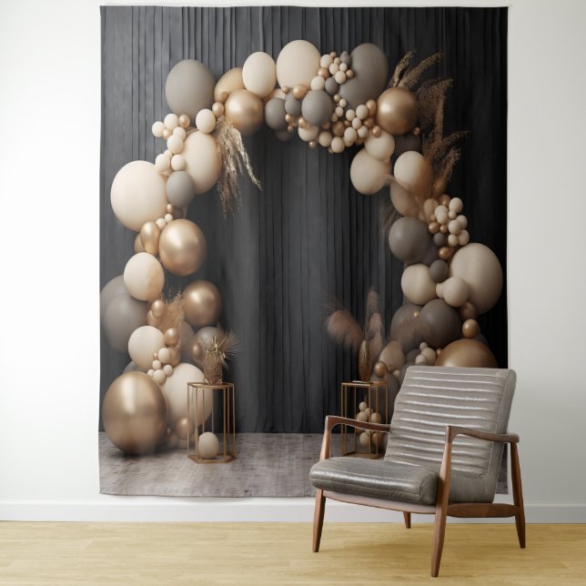 Rustikale neutrale Farben Ballon Arch Hanging Wandteppich (Beispiel)