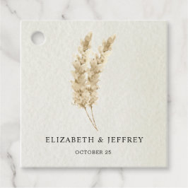 Rustikale neutrale Groß-Hochzeit von Boho Pampas Geschenkanhänger