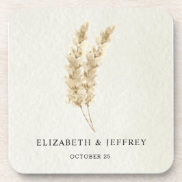 Rustikale neutrale Groß-Hochzeit von Boho Pampas Getränkeuntersetzer