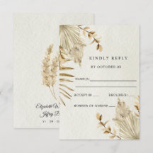 Rustikale neutrale Groß-Hochzeit von Boho Pampas