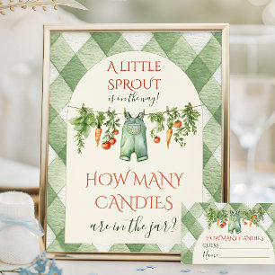 Rustikale neutrale Spross-Baby-Shower-Süßigkeiten- Poster