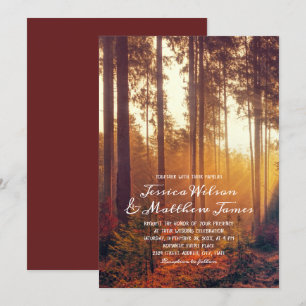 Rustikale Niederwald Herbstfarben Landhochzeit Einladung