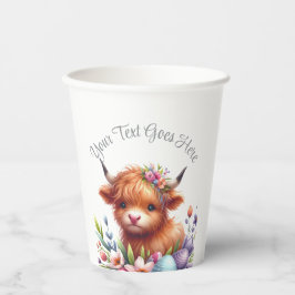 Rustikale Niedlich Baby Highland Cow Baby Dusche Pappbecher