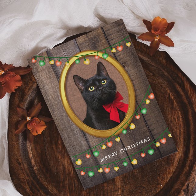 Rustikale Niedlich frohe Weihnachtsbeleuchtung Ihr Feiertagskarte (Von Creator hochgeladen)