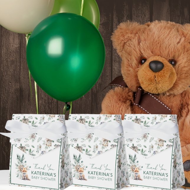 Rustikale Niedlich Woodland Animals Kinderdusche V Geschenkschachtel (These cute baby shower favor boxes are perfect for a rustic woodland animal theme.)