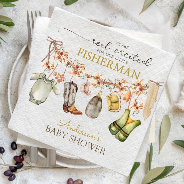 Rustikale Niedliche Kegelfischerei Serviette (Von Creator hochgeladen)