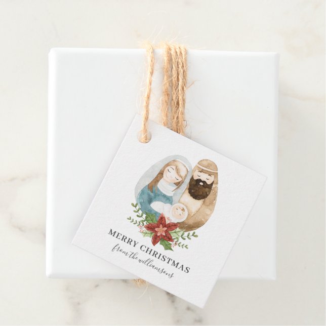 Rustikale Niedliche Weihnachtsnacht | Name Geschenkanhänger (Beispiel)