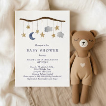 Rustikale Night Sky Moon and Stars Mobile Baby Dus