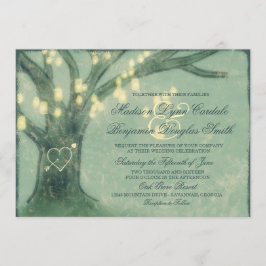 Rustikale Oak Tree Mason Jar Lights Hochzeitseinla Einladung