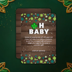 Rustikale Oh Baby St. Patrick's Day Babyparty Begleitkarte