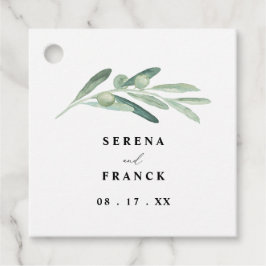 Rustikale Olive Branch Hochzeit Geschenkanhänger
