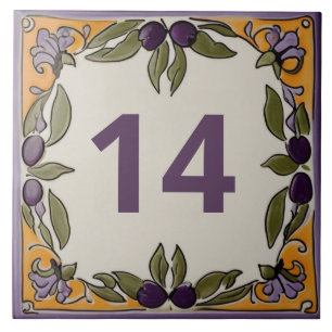 Rustikale Olive Custom House Number Plaque Fliese
