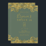 Rustikale Olive & Gold Spitzenklasse Elegant Sweet Einladung<br><div class="desc">Anpassen für jedes Ereignis</div>