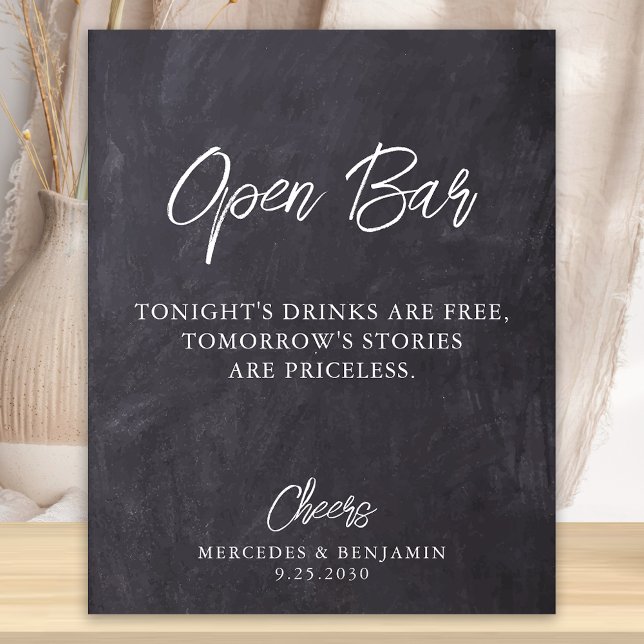 Rustikale Open Bar Chalkboard Personalisierte Hoch Poster (Von Creator hochgeladen)