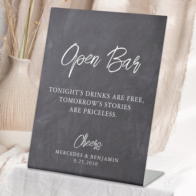 Rustikale Open Bar Chalkboard Personalisierte Hoch Sockelschild (Von Creator hochgeladen)