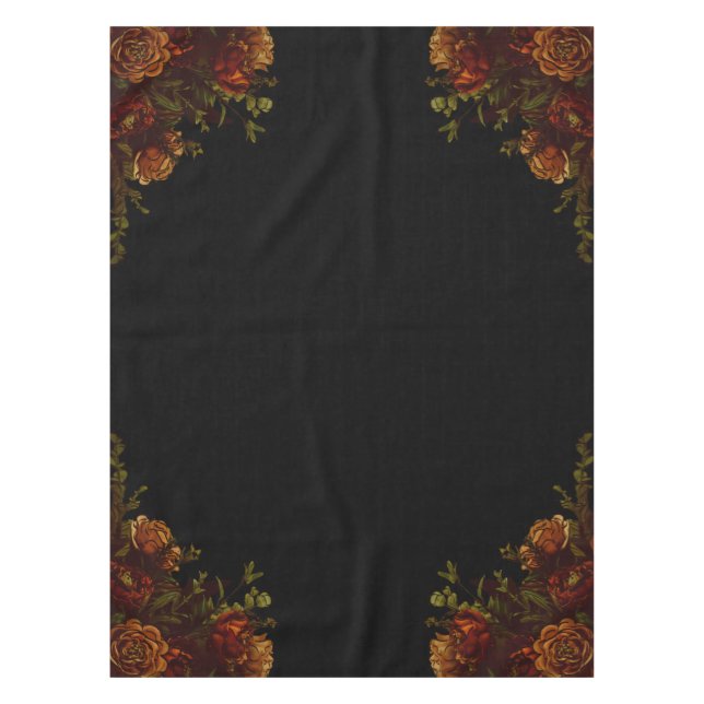 Rustikale Orange Black Elegante Hochzeit Einladung Tischdecke (Vorderseite)