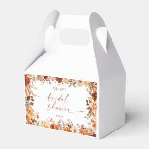 Rustikale Orange-Burgunder-Blumen-Brautparty Geschenkschachtel