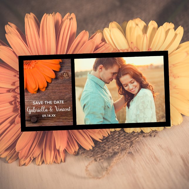 Rustikale Orange Daisy Country Wedding Save the Da Save The Date (Von Creator hochgeladen)
