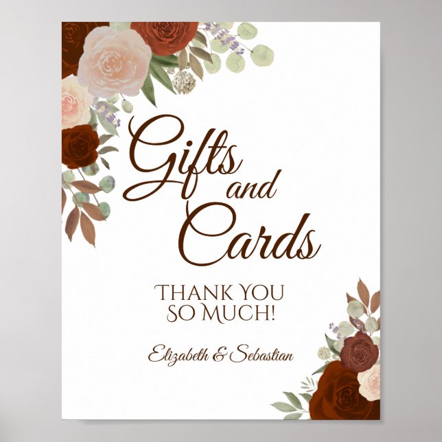 Rustikale Orange Fall Rose Geschenke & Karten Hoch Poster (Vorne)