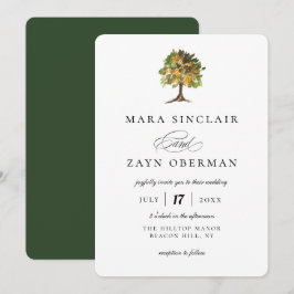 Rustikale Orange Grove Tree Wedding Einladung
